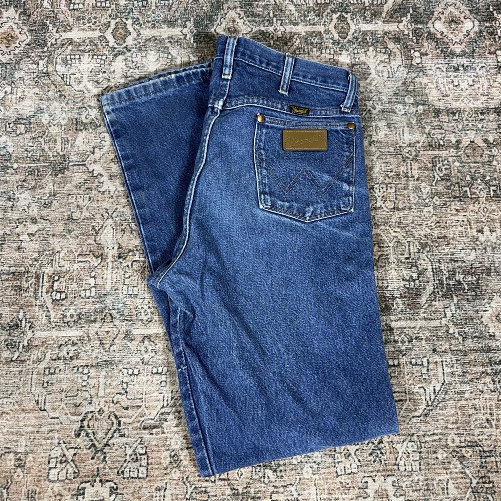 wrangler 13mwz cowboy cut blue jeans size 34x34 made in mexico